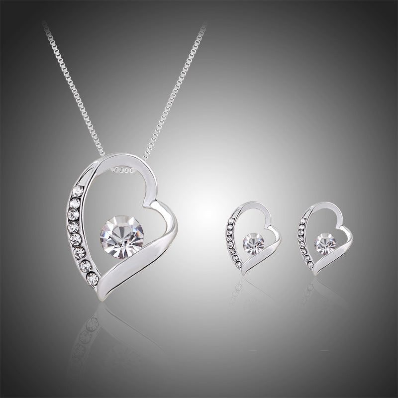 Crystal Heart Jewelry Set