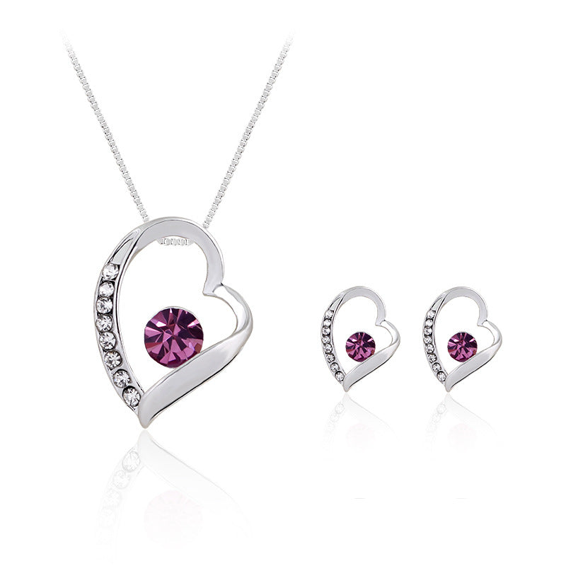 Crystal Heart Jewelry Set