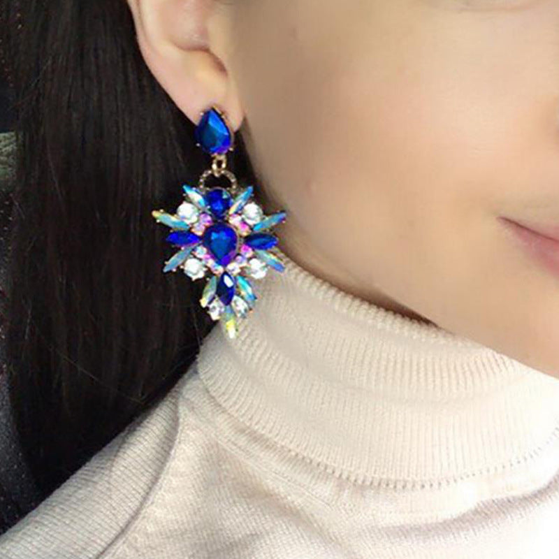 Geometric Crystal Drop Earrings