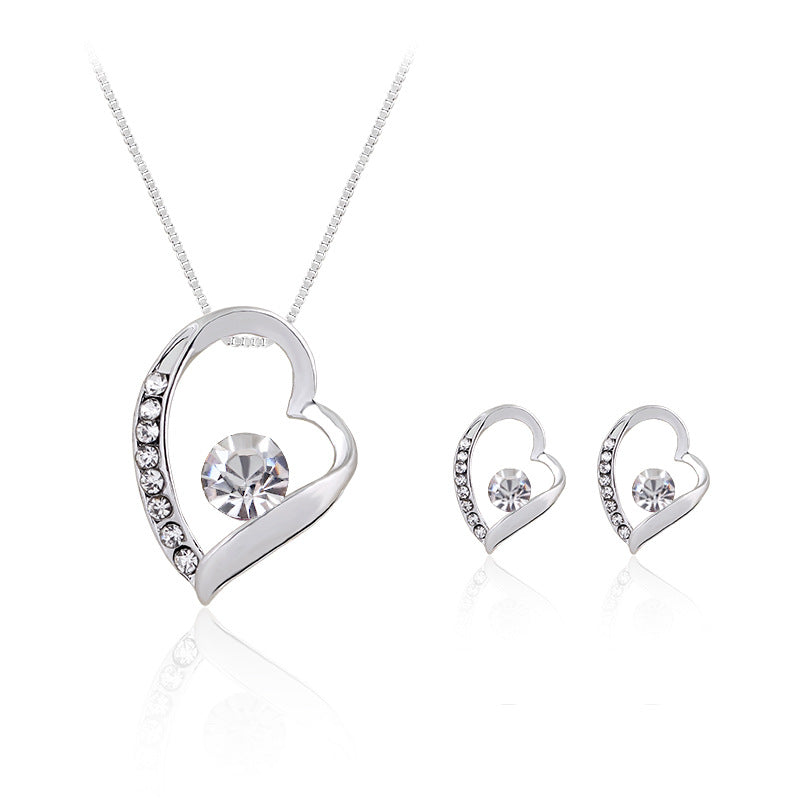 Crystal Heart Jewelry Set